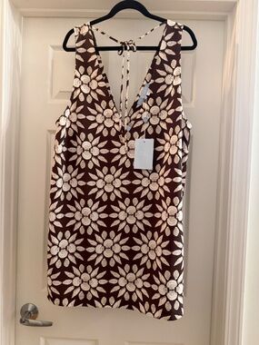 NWT Hill House Home The Emma Dress- Chocolate Shell Mosaic- XXL